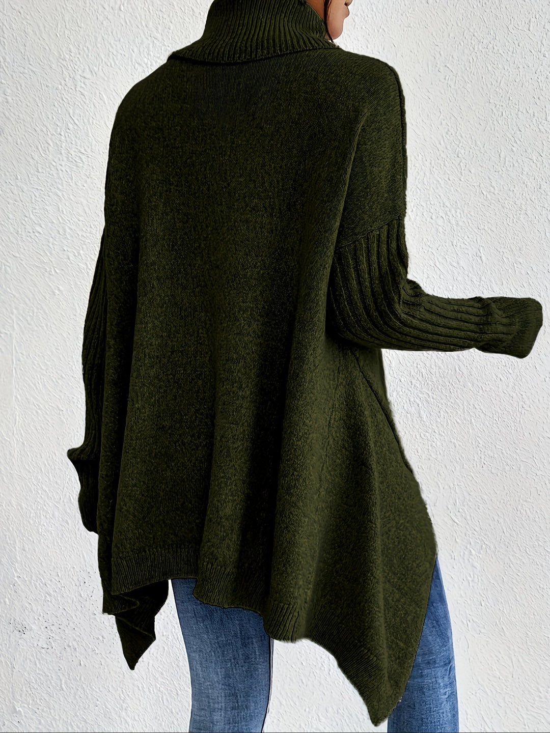 Celestia | Women's Turtleneck Oversized Sweater - Blue - Image 21