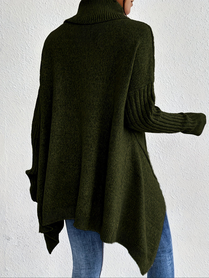 Celestia | Women's Turtleneck Oversized Sweater - Blue - Image 21