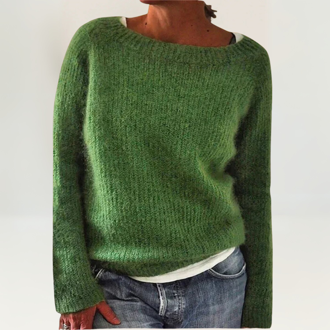 Coralie | Women's Relaxed Fit Knit Pullover Sweater - Orange - Image 4