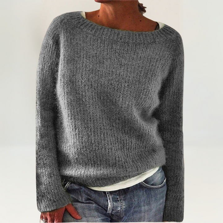 Coralie | Women's Relaxed Fit Knit Pullover Sweater - Orange - Image 5