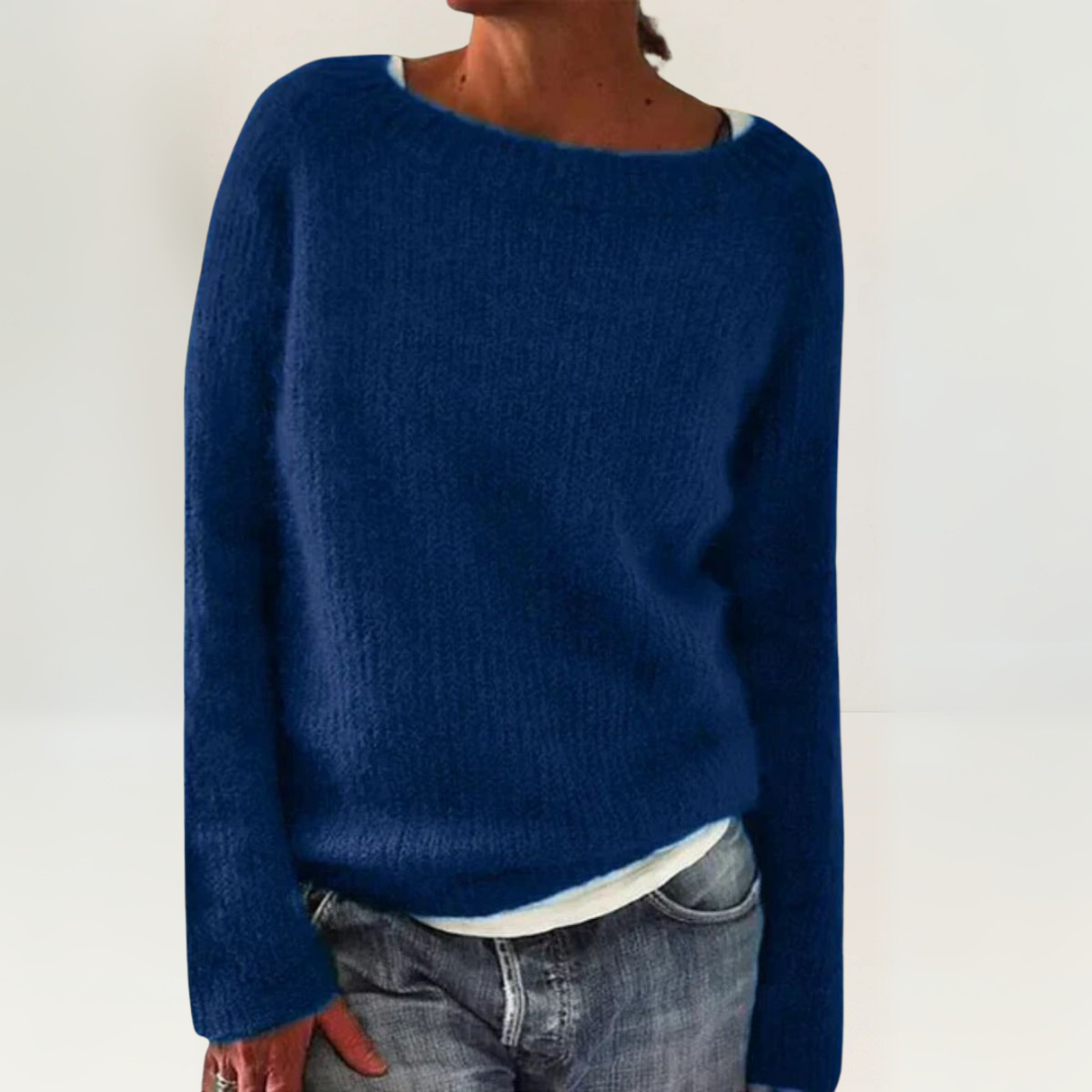 Coralie | Women's Relaxed Fit Knit Pullover Sweater - Orange - Image 6
