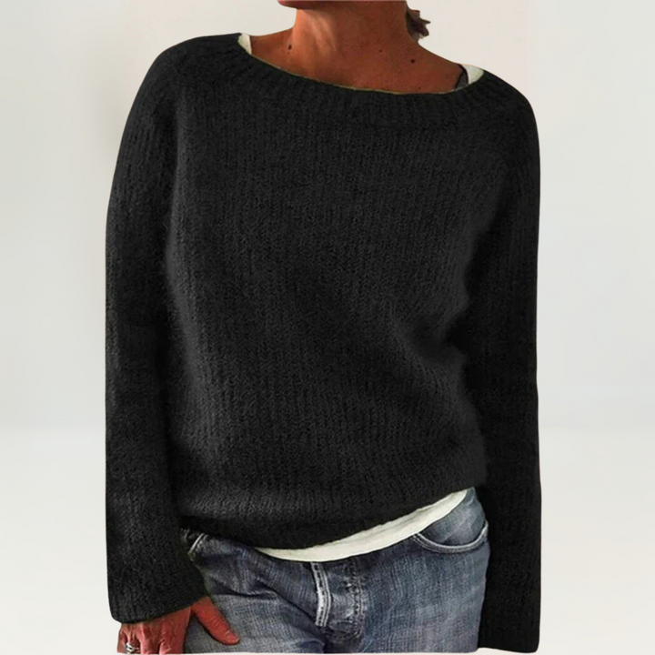Coralie | Women's Relaxed Fit Knit Pullover Sweater - Orange - Image 7