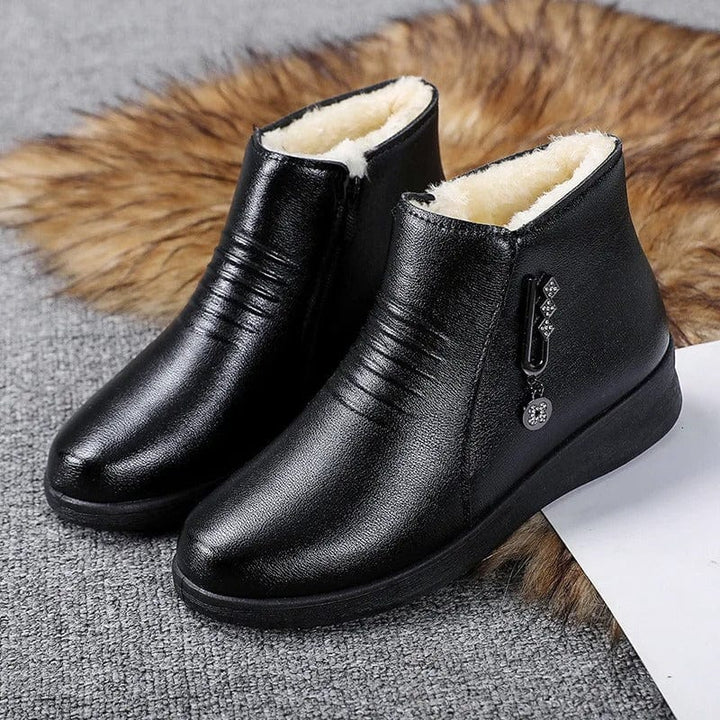 Corinna | Women's Fur-Lined Winter Ankle Boots - Black - Image 2