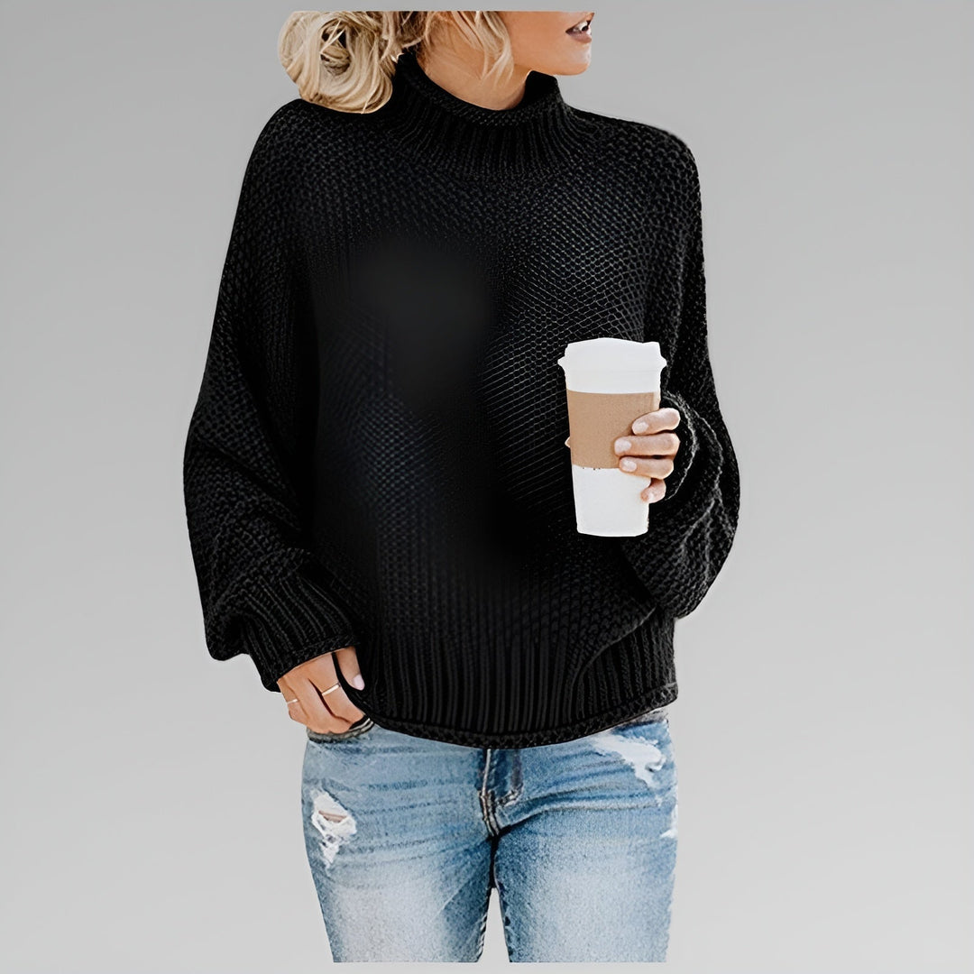 Cyrela | Women's Chunky Knit Turtleneck Sweater - Orange - Image 5