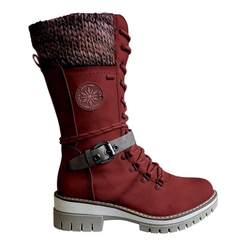 Cyrene | Women's Lace-Up Mid-Calf Winter Boots - Light Grey - Image 12