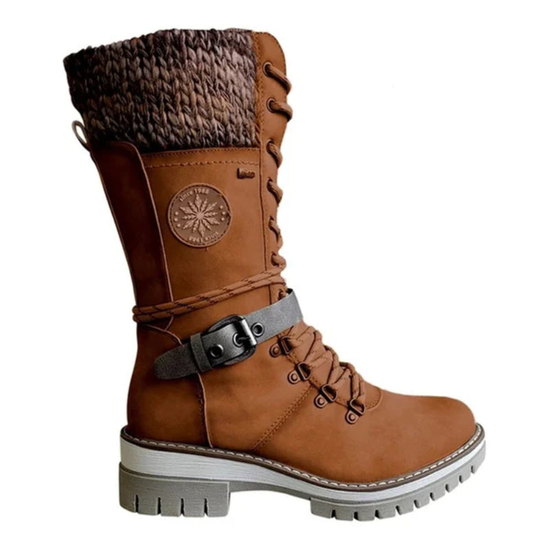 Cyrene | Women's Lace-Up Mid-Calf Winter Boots - Light Grey - Image 13