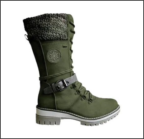 Cyrene | Women's Lace-Up Mid-Calf Winter Boots - Light Grey - Image 5