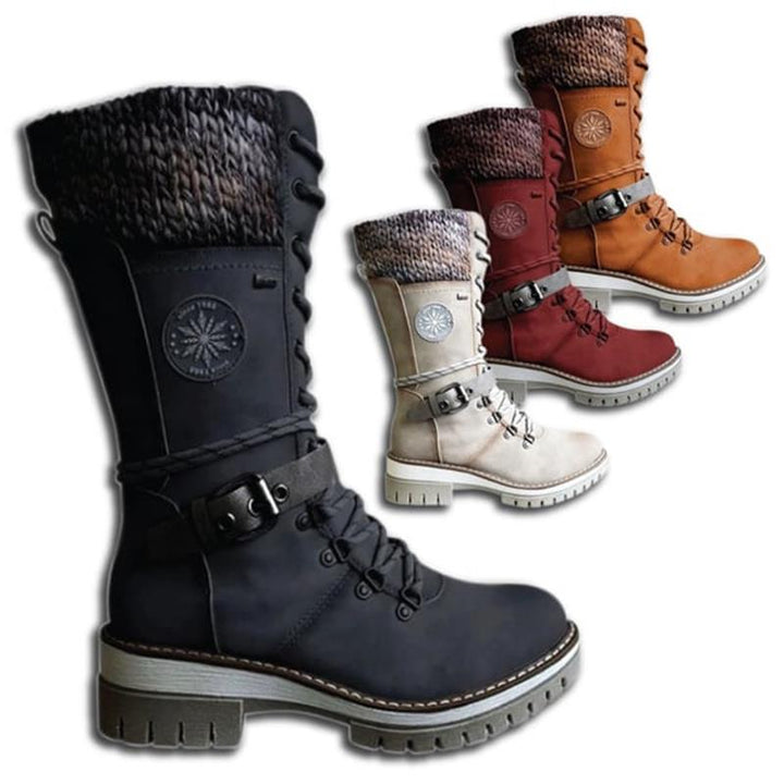 Cyrene | Women's Lace-Up Mid-Calf Winter Boots - Light Grey - Image 8