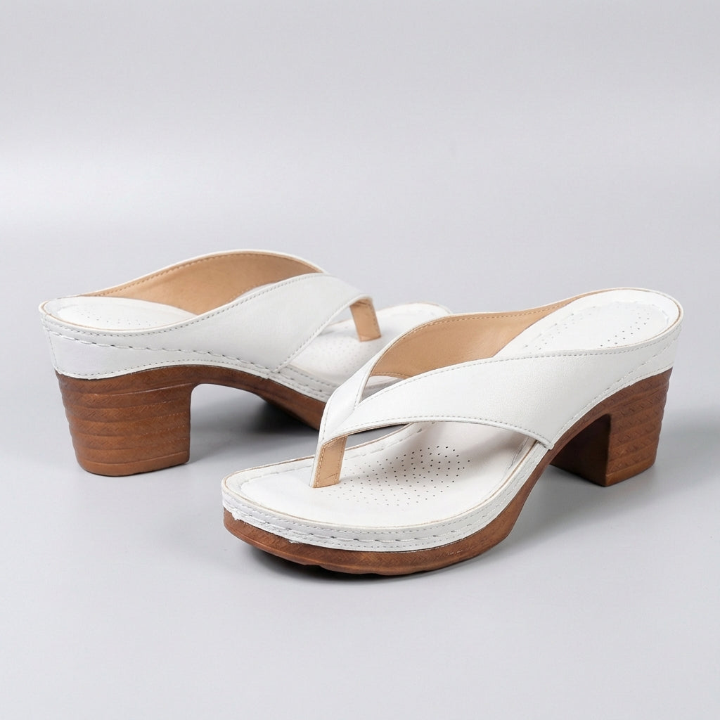 Daphne | Women's Block Heel Thong Platform Sandal - Black - Image 8
