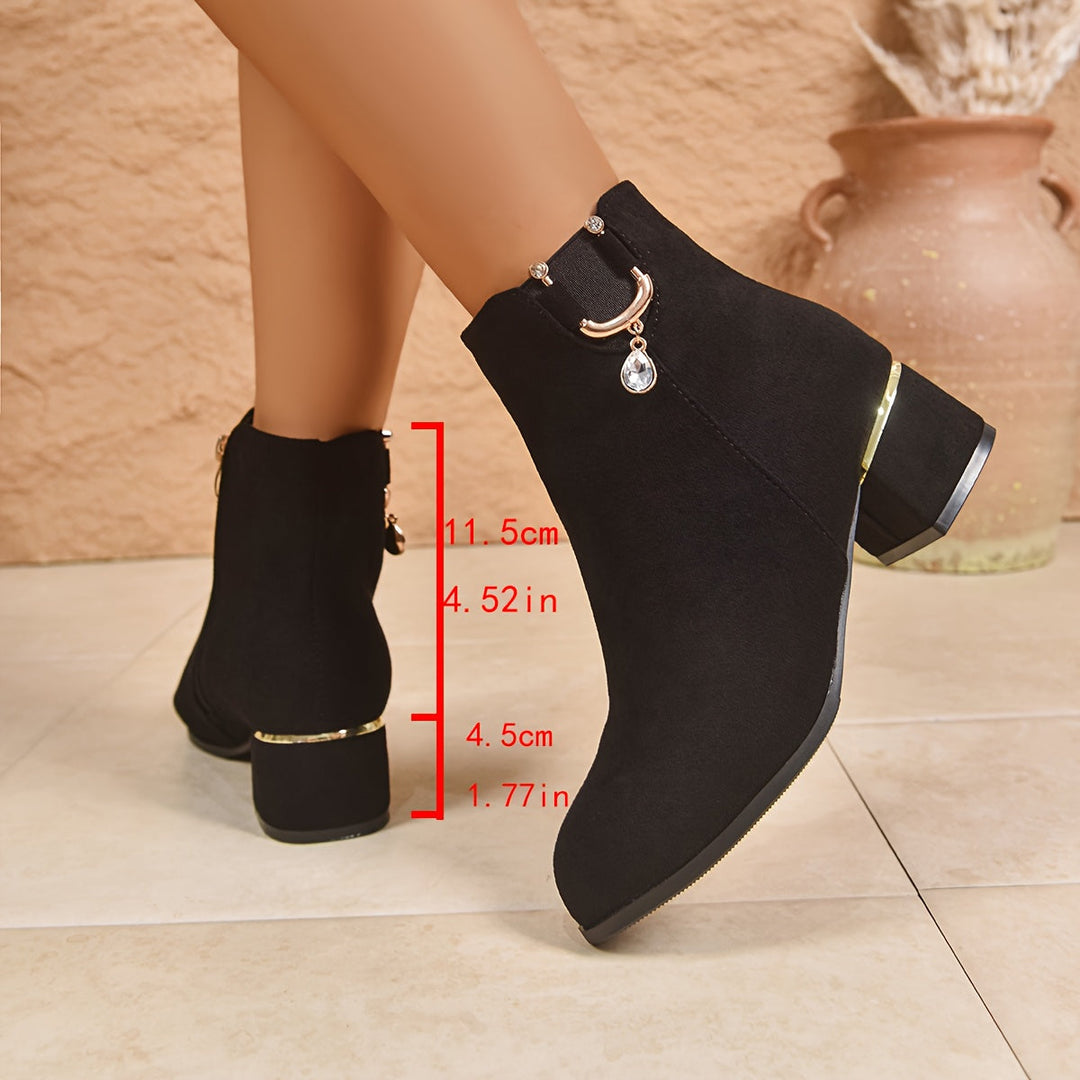 Darienne | Women's Block Heel Ankle Boot - Dark Brown - Image 3
