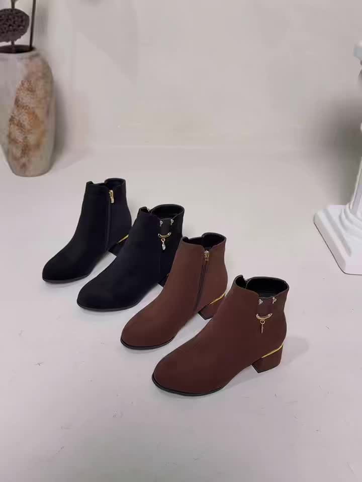 Darienne | Women's Chelsea Ankle Boot with Block Heel - Brown - Image 13