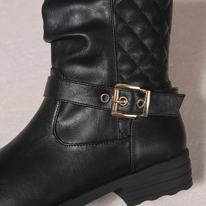 Darienne | Women's Mid-Calf Buckle Boots - Black - Image 10