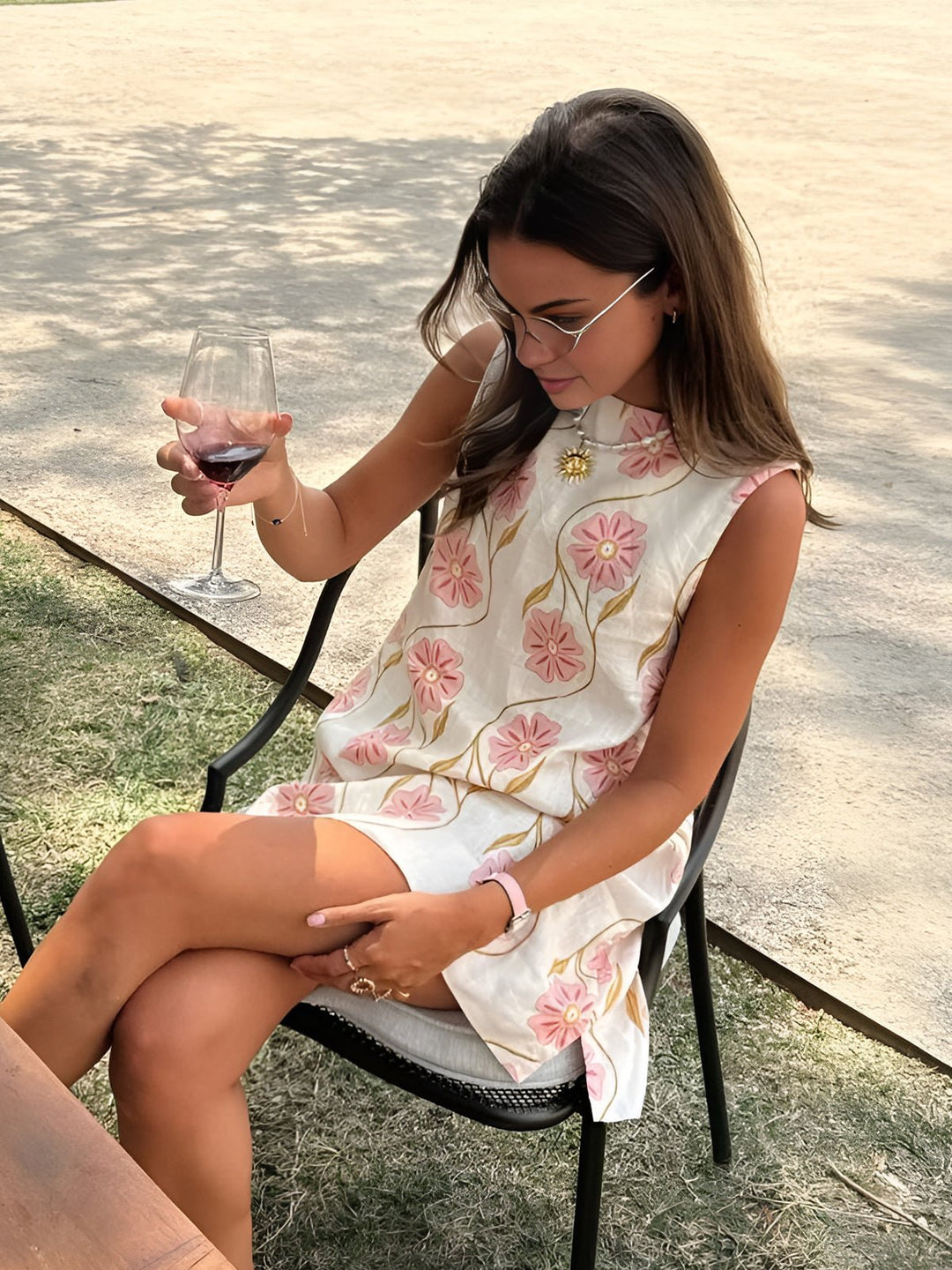 Delara | Women's Mock Neck Sleeveless Floral Mini Dress - Floral - Image 1