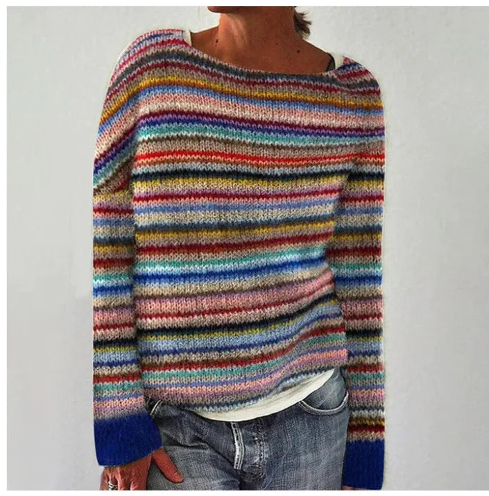 Delvina | Women's Fair Isle Colorblock Knit Sweater - Image 2