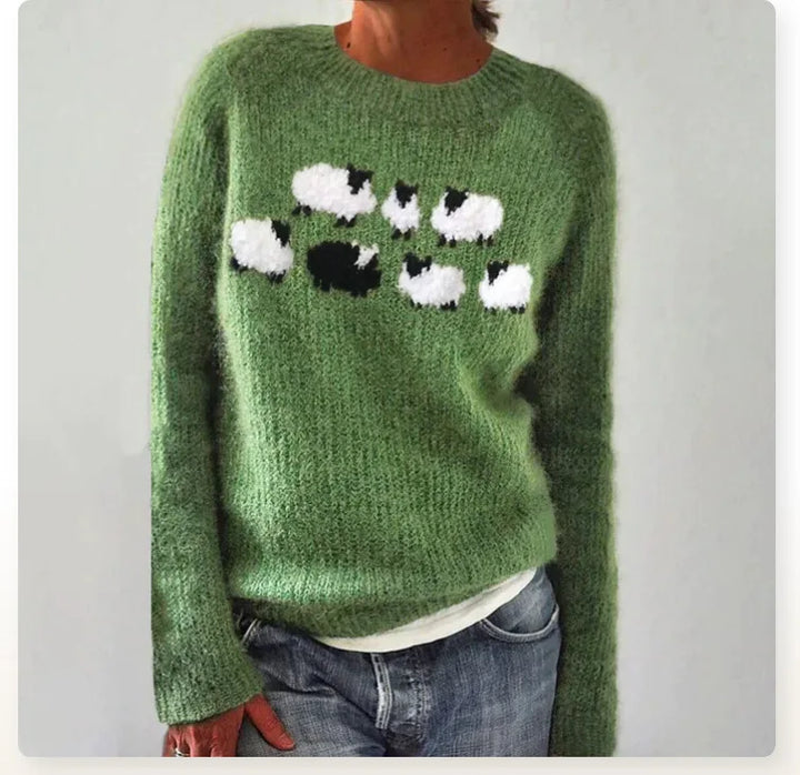 Delvina | Women's Fair Isle Colorblock Knit Sweater - Image 3