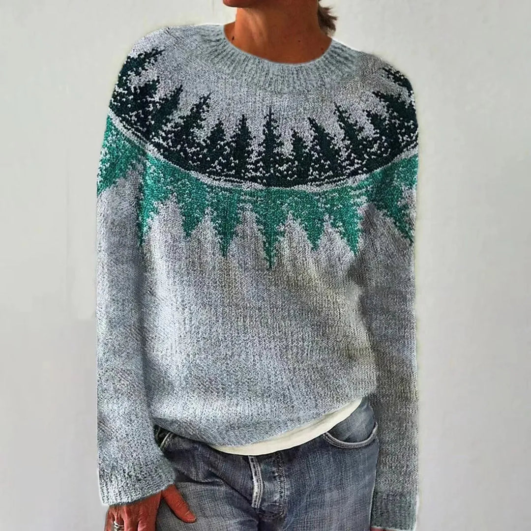 Delvina | Women's Fair Isle Colorblock Knit Sweater - Image 9