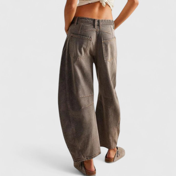 Dovina | Women's High Waist Barrel Leg Jeans - Blue - Image 24