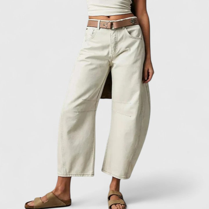 Dovina | Women's High Waist Barrel Leg Jeans - Blue - Image 26