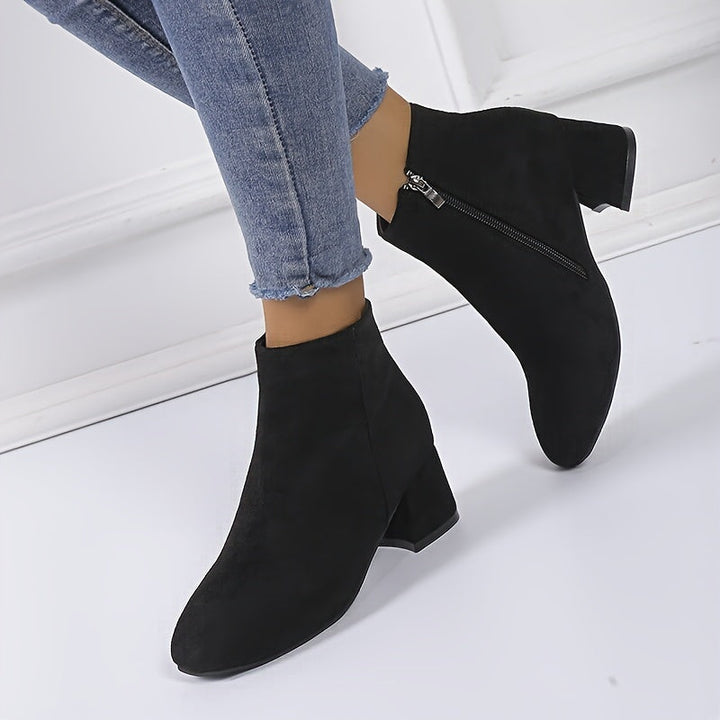 Darienne | Women's Chelsea Ankle Boot with Block Heel - Black - Image 10