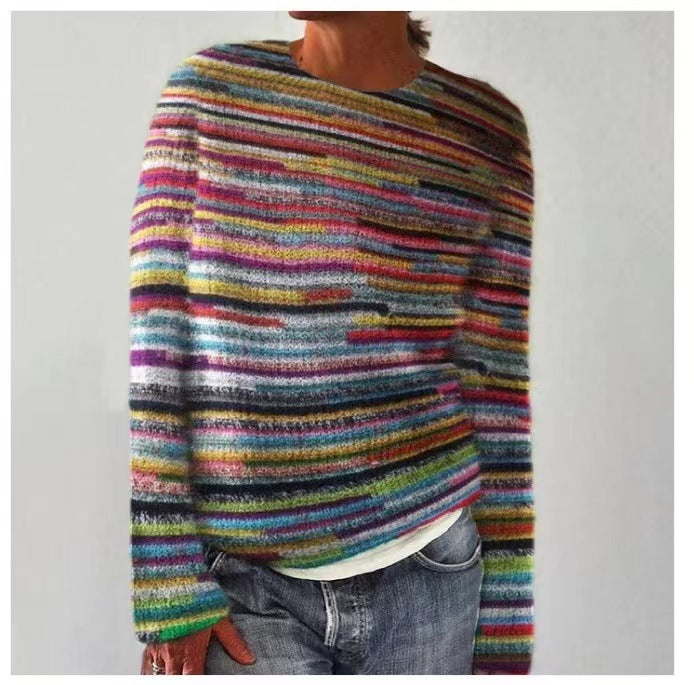 Fenwick | Women's Nordic Pattern Knit Sweater - Grey - Image 3