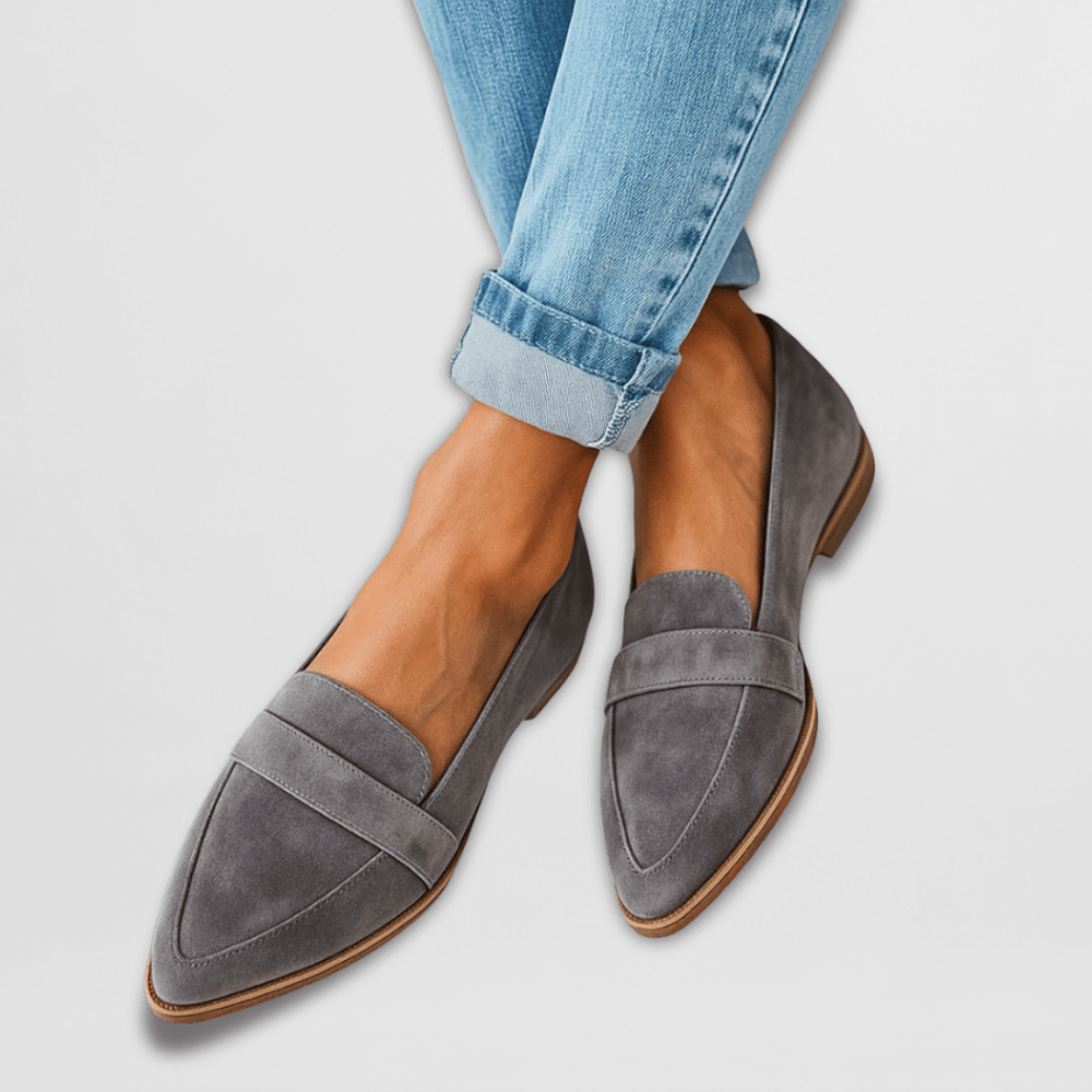 Fiona | Women's Pointed Toe Slip-On Flat Loafer - Camel - Image 2
