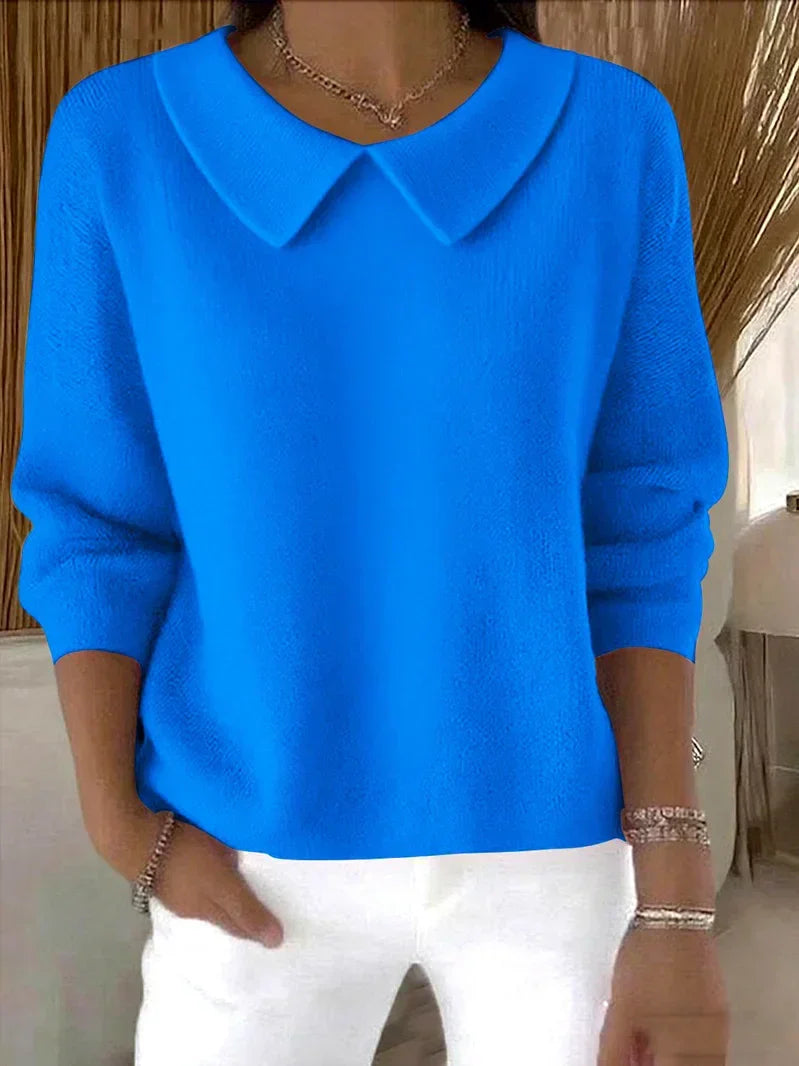 Galatea | Women's Peter Pan Collar Pullover Sweater - Green - Image 2
