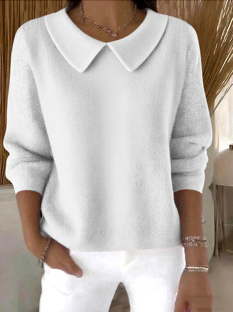 Galatea | Women's Peter Pan Collar Pullover Sweater - Green - Image 3