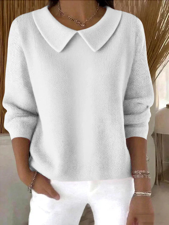 Galatea | Women's Peter Pan Collar Pullover Sweater - Green - Image 3