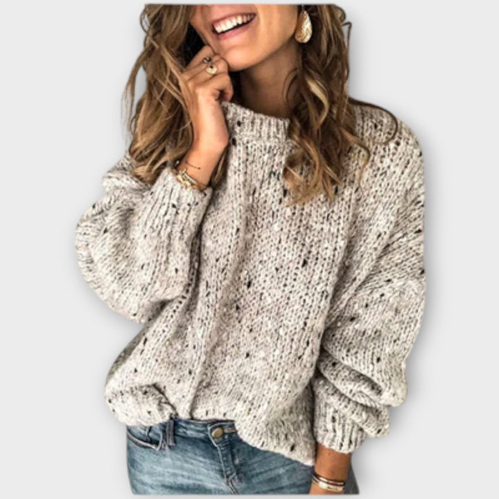 Isolde | Women's Oversized Knit Sweater - Cream - Image 1