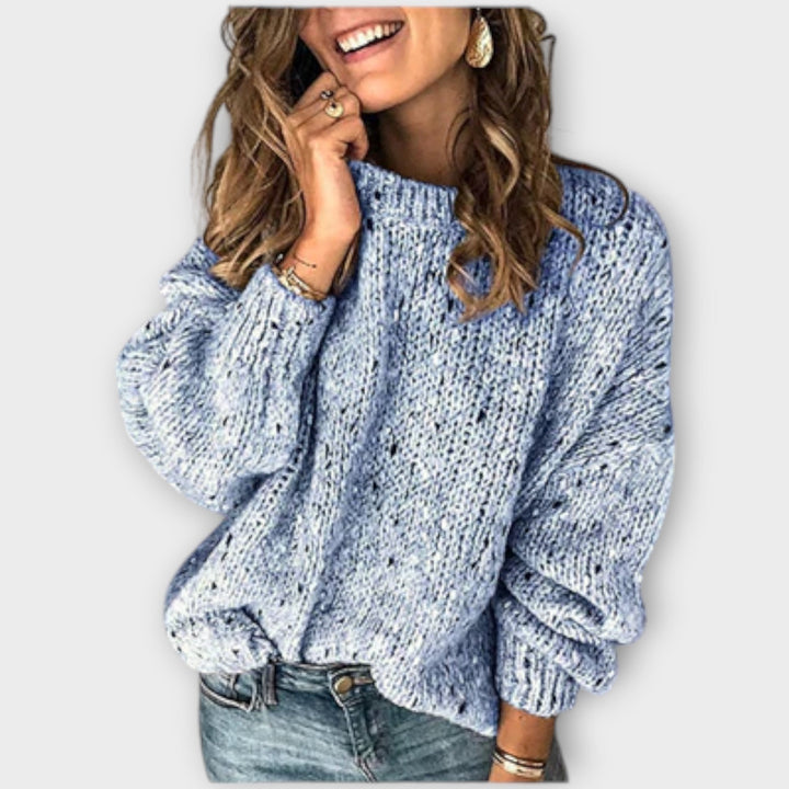 Isolde | Women's Oversized Knit Sweater - Cream - Image 3