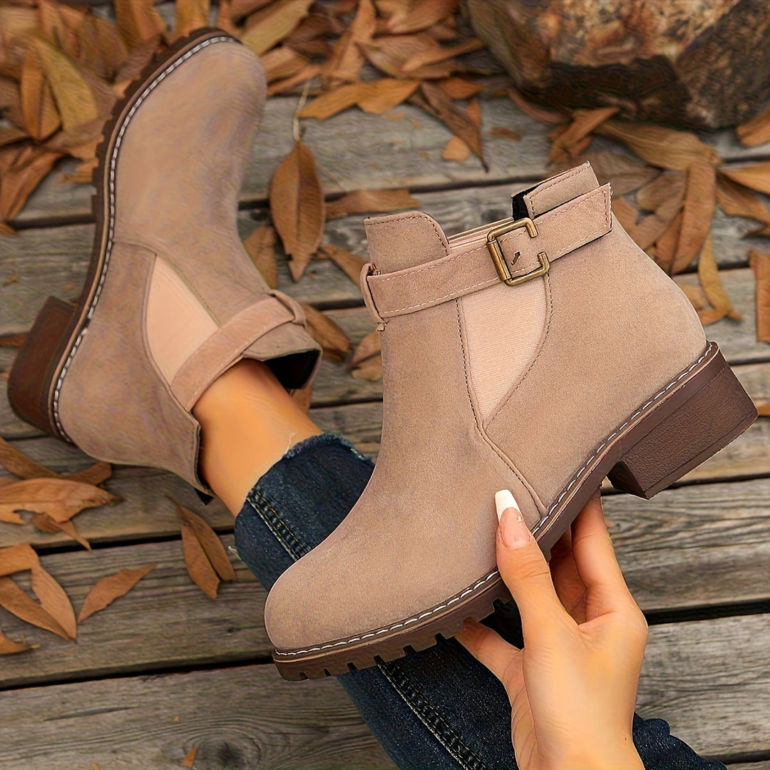 Lennox | Women's Chelsea Ankle Boot with Block Heel - Brown - Image 10