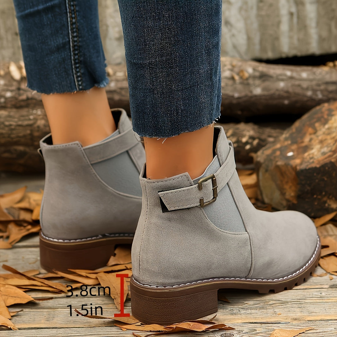 Lennox | Women's Chelsea Ankle Boot with Block Heel - Brown - Image 14