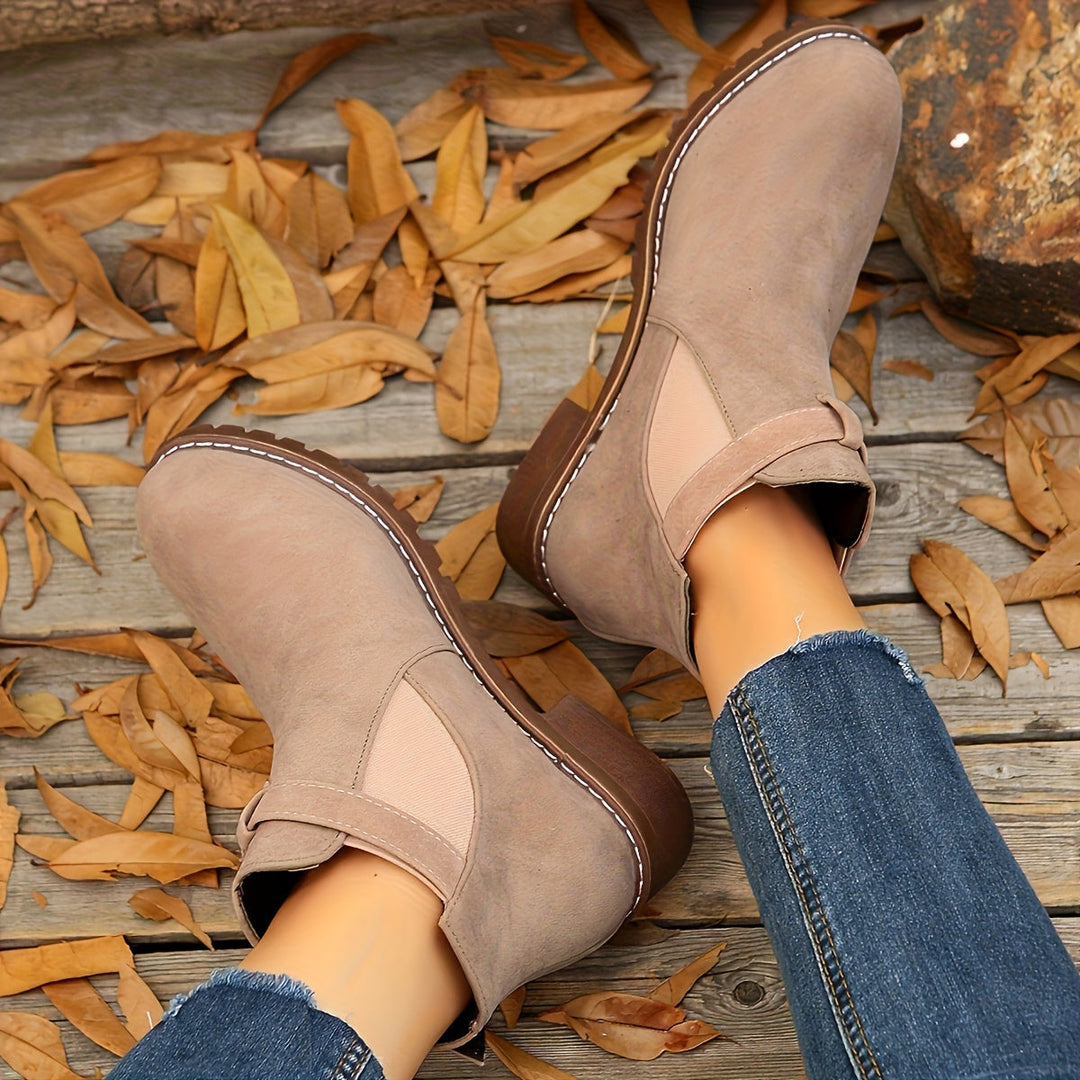 Lennox | Women's Chelsea Ankle Boot with Block Heel - Brown - Image 8