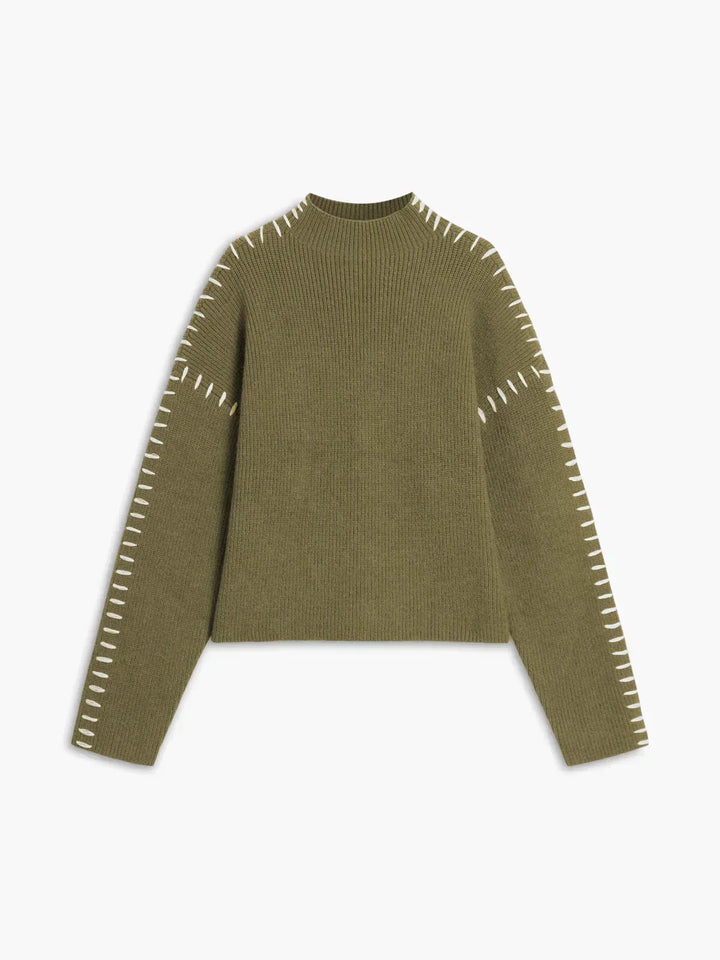 Corwyn | Women's Oversized Mock Neck Sweater - Black - Image 17