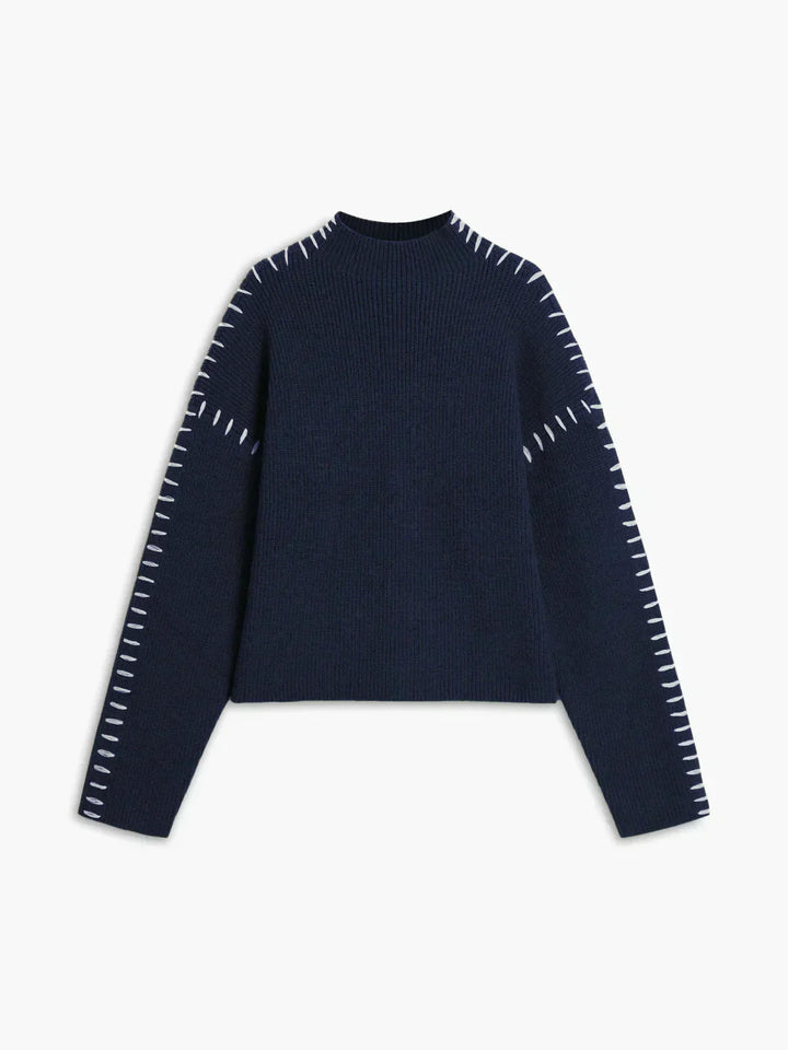 Corwyn | Women's Oversized Mock Neck Sweater - Black - Image 16