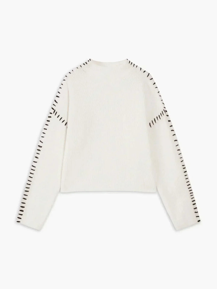 Corwyn | Women's Oversized Mock Neck Sweater - Black - Image 13