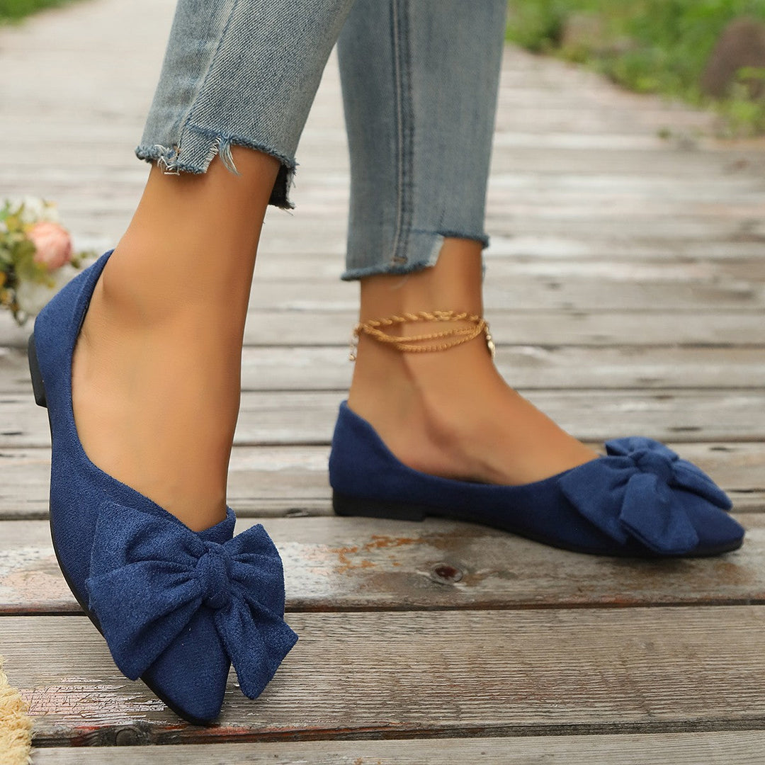 Lucinda | Women's Bow Detail Ballet Flats - Orange - Image 6