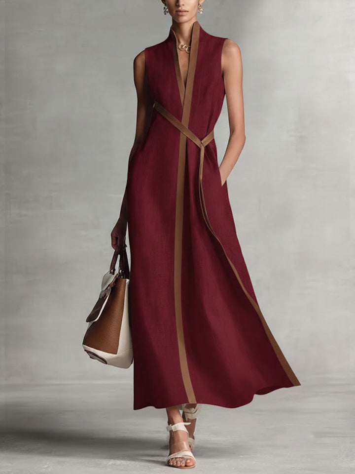 Lyra | Women's Wrap Front Sleeveless Maxi Dress - White - Image 4