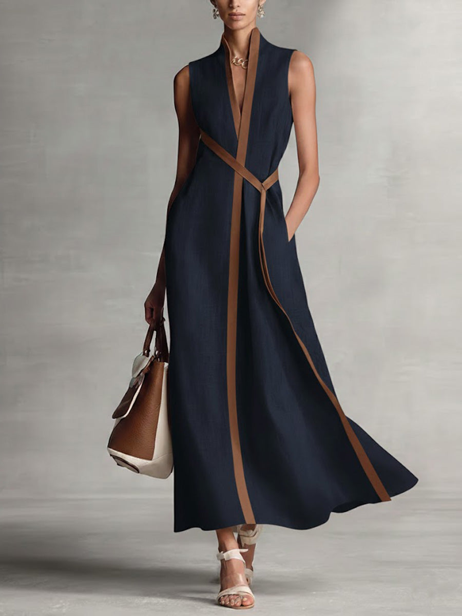 Lyra | Women's Wrap Front Sleeveless Maxi Dress - White - Image 5