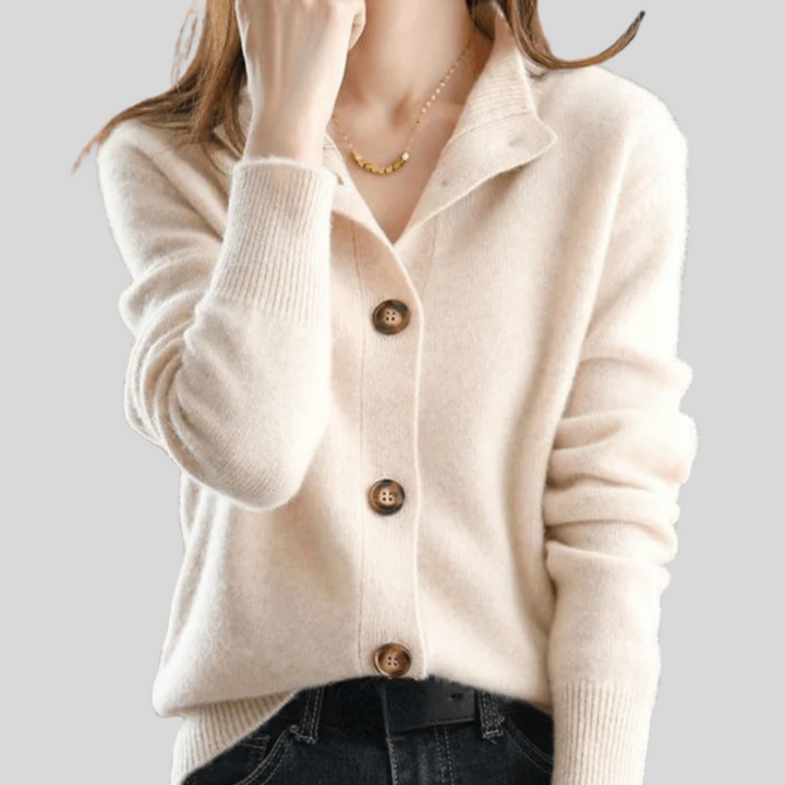 Nalerie | Women's Button-Down Cardigan Sweater - Cream - Image 1