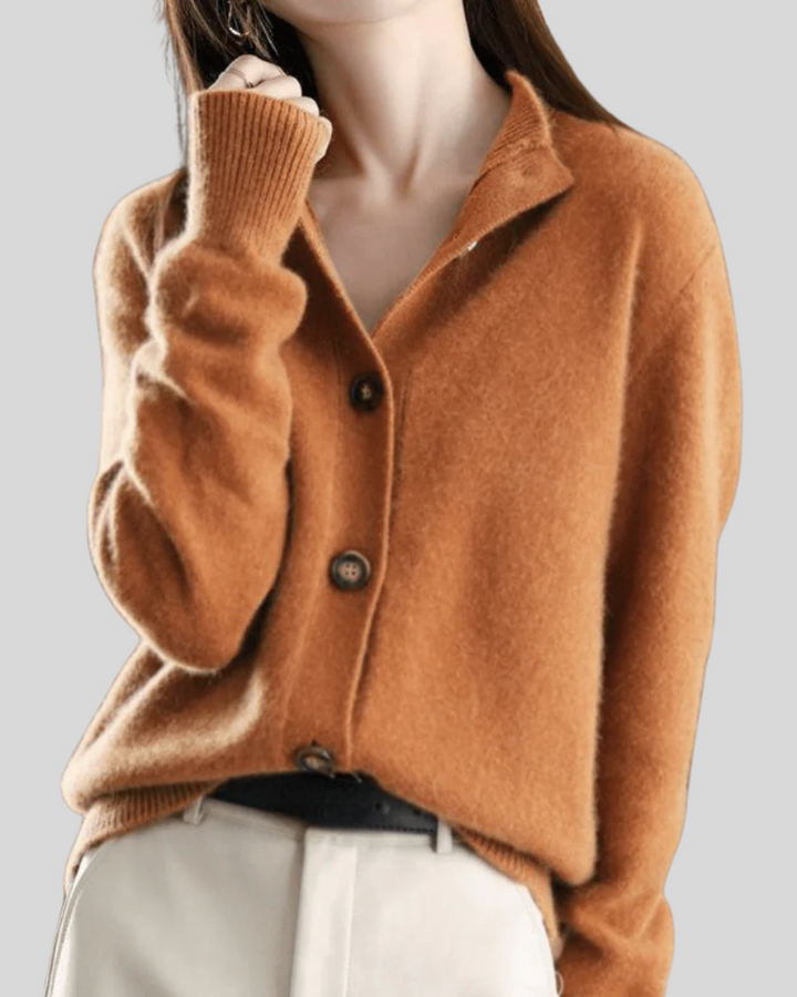 Nalerie | Women's Button-Down Cardigan Sweater - Cream - Image 3