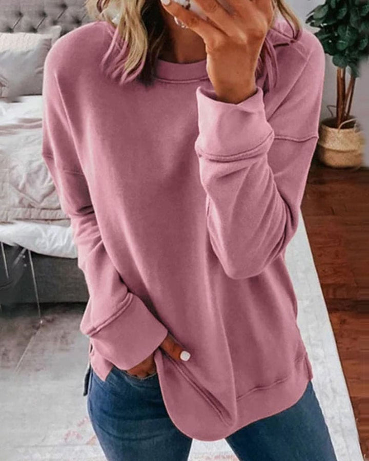 Opaline | Women's Relaxed Fit Crew Neck Sweatshirt - Brown - Image 4