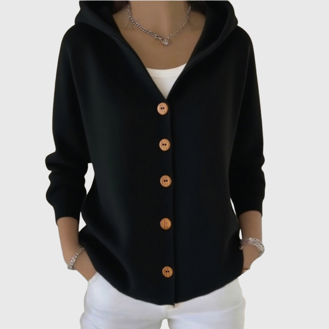 Orvine | Women's Hooded Button-Down Cardigan Sweater - Cream - Image 11