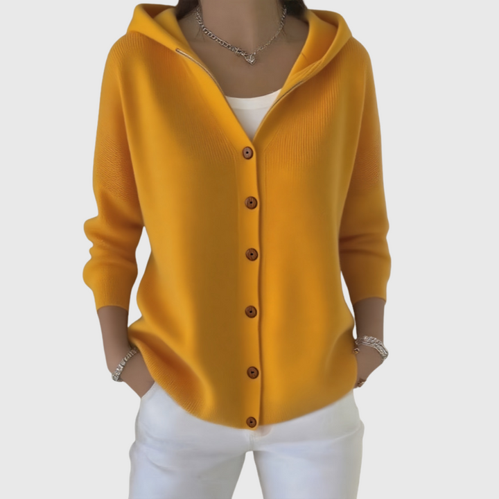 Orvine | Women's Hooded Button-Down Cardigan Sweater - Cream - Image 7