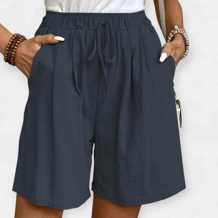 Priya | Women's Elastic Waist Drawstring Shorts - Mustard - Image 9