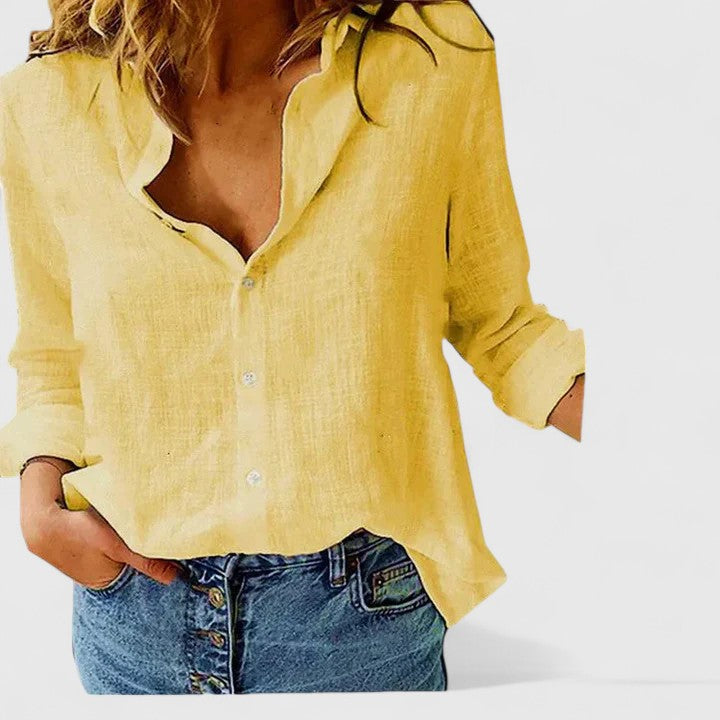 Quinby | Women's Floral Print Collared Blouse - Floral - Image 12