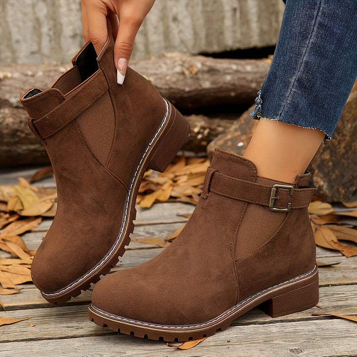 Renata | Women's Chelsea Ankle Boot with Buckle Strap - Image 3