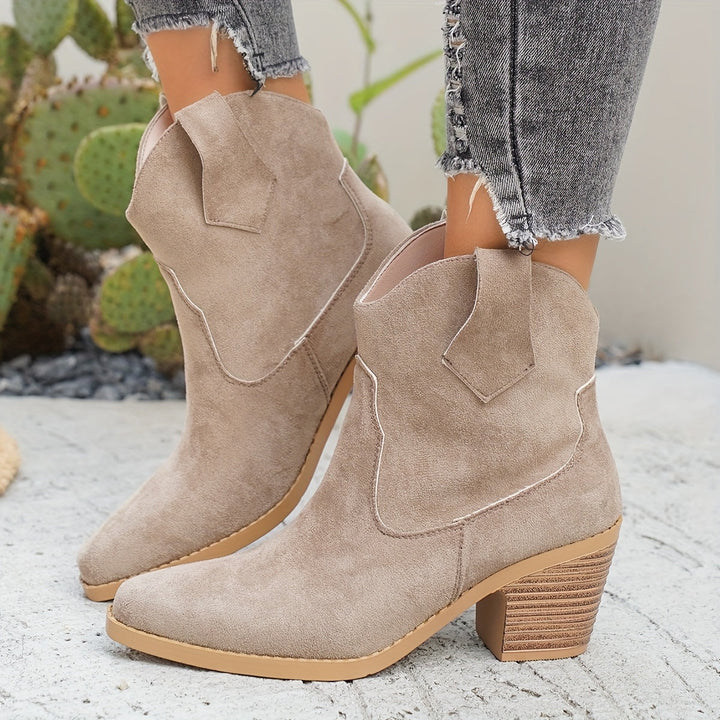 Renata | Women's Western Chelsea Ankle Boot - Taupe - Image 1