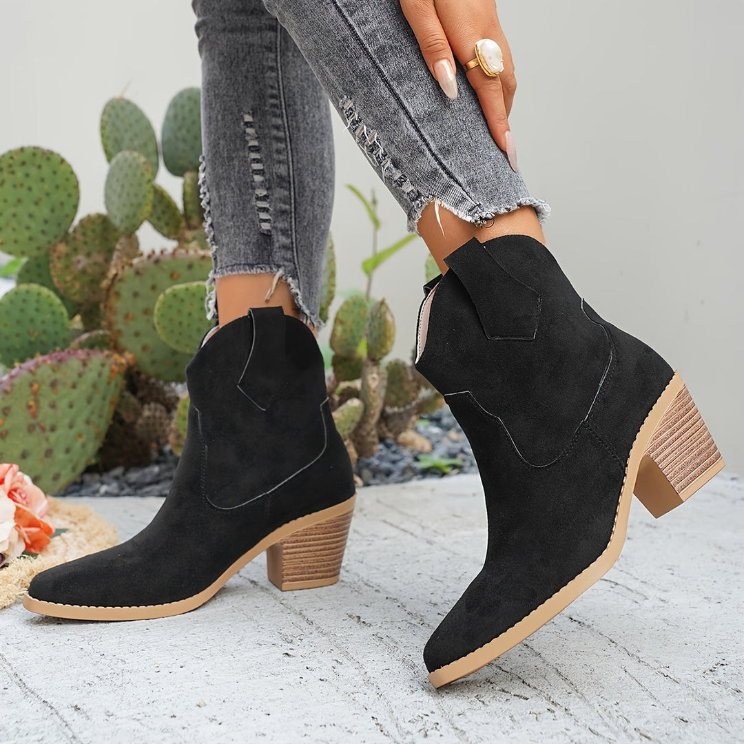 Renata | Women's Western Chelsea Ankle Boot - Taupe - Image 4