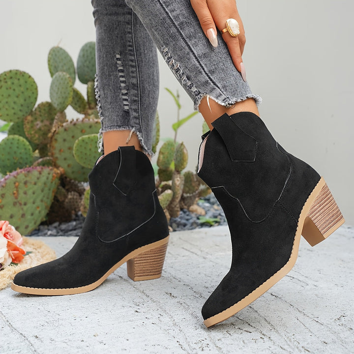 Renata | Women's Western Chelsea Ankle Boot - Taupe - Image 4